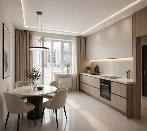 Finished interior after processing